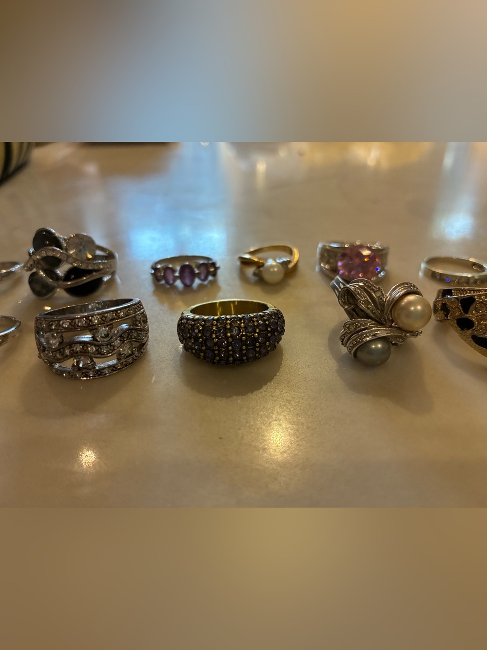 10 Gemstone and Pearl Rings - Multi-Color Collection - Picture 3 of 6